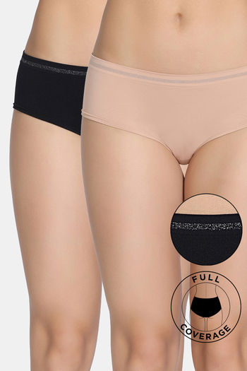 Buy Zivame Low Rise Full Coverage Hipster Panty (Pack of 2) - Multicolor